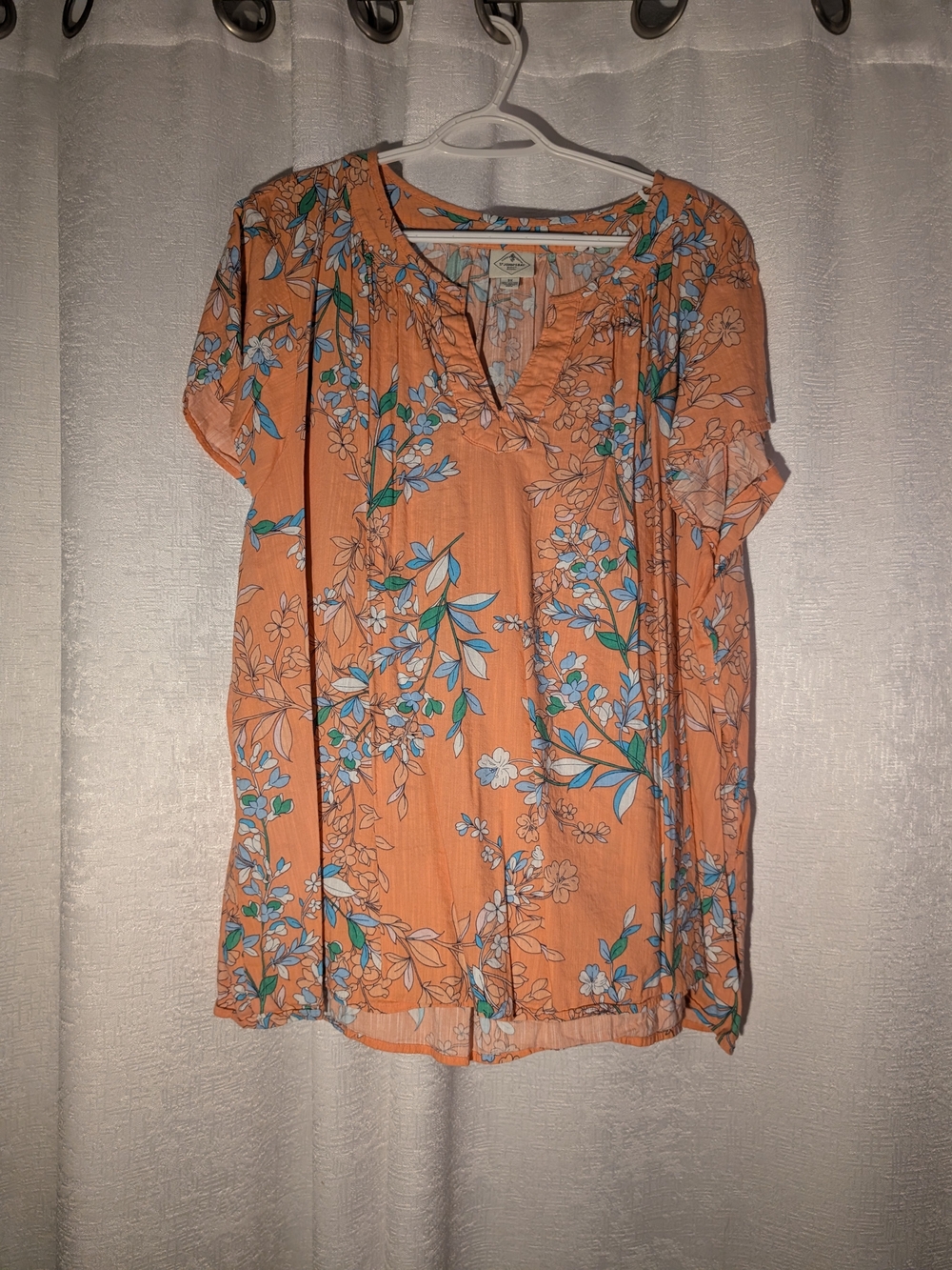 St. John's Bay Orange Floral Peasant Blouse 3X